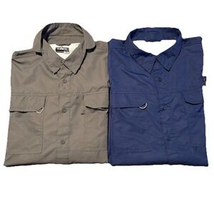 Lot of 2 Habit Fishing Shirts Mens 2XL Long Sleeve Button Down 40+SF Vented